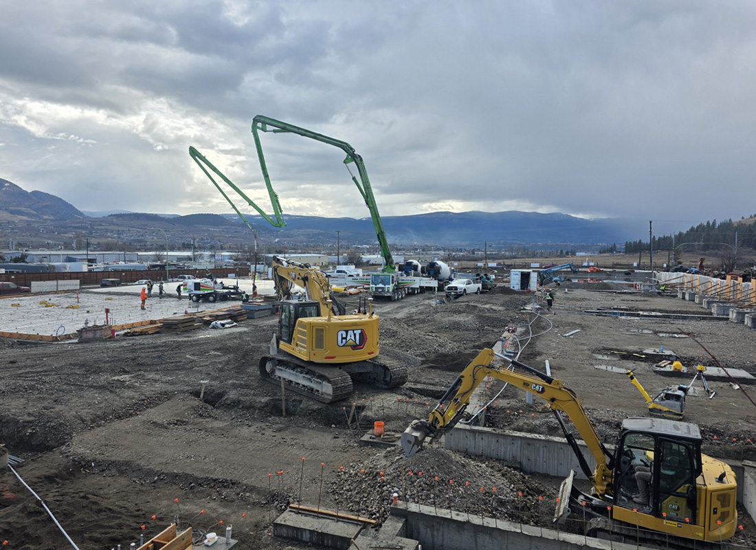 Reid Industrial Centre Kelowna: Slab Complete, Panel Phase Begins